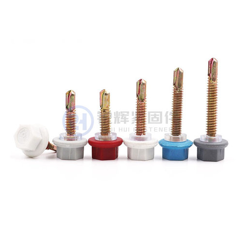 厂家现货尼龙头钻尾丝六角头燕尾自攻螺丝镀锌碳钢钻尾螺丝