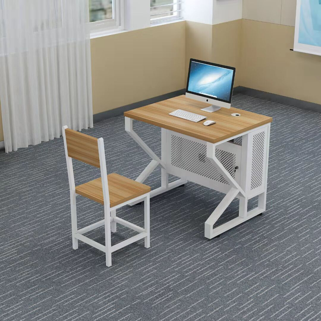 学校机房电脑桌微型学生多媒体培训计算L机室单双人电脑加厚桌椅