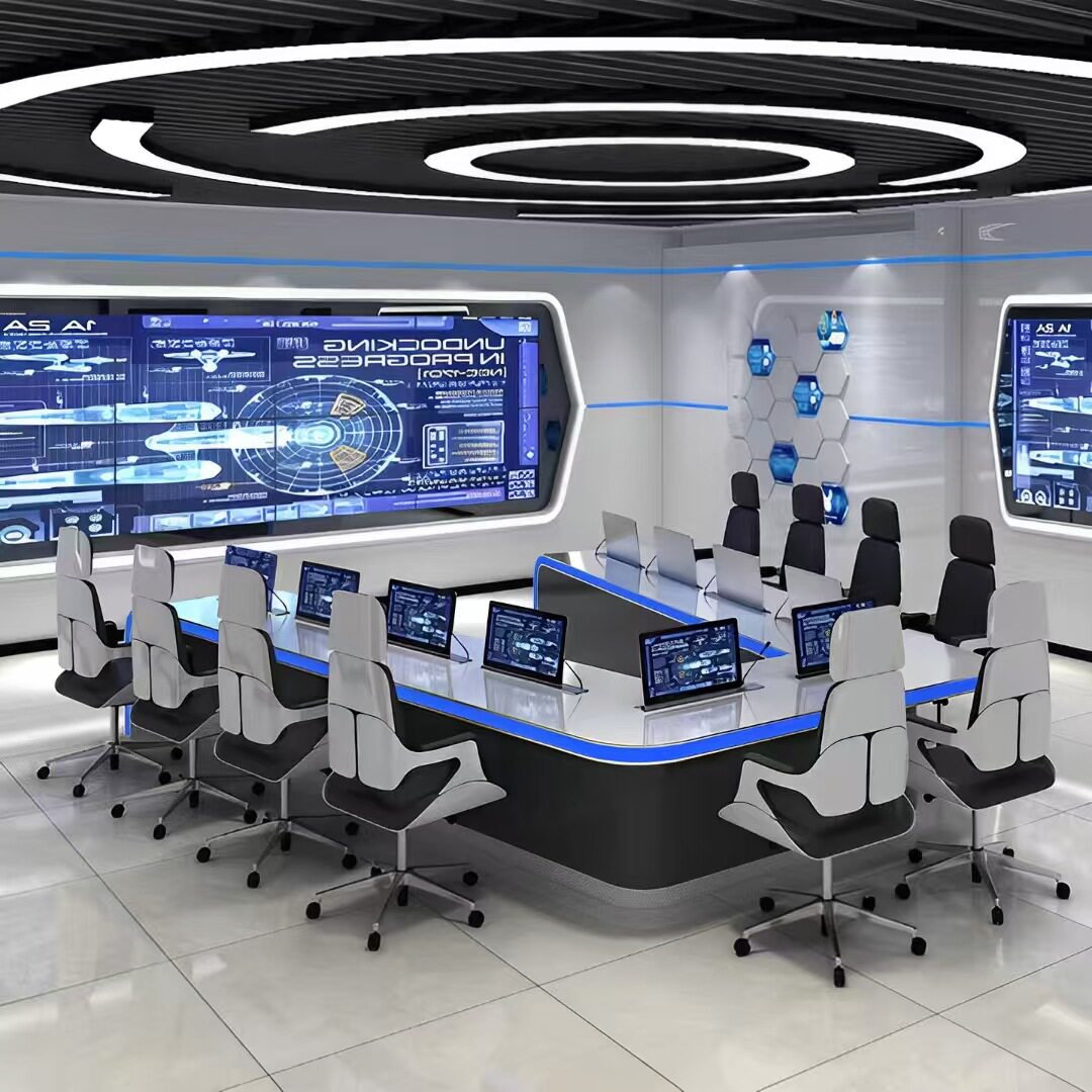 V形智能会议桌会议室洽谈桌谈判桌U型智能多功能会议桌烤漆会议桌