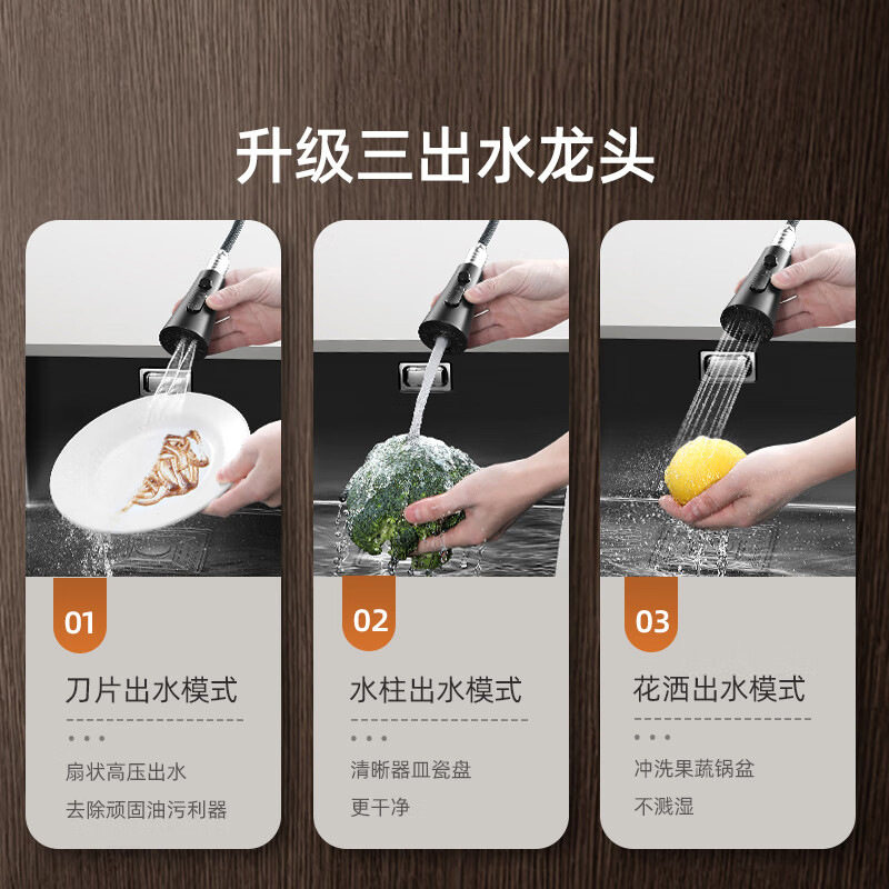厨房水槽大单槽4mm窄边304不锈钢洗碗池厨房用的洗菜盆台下一体盆