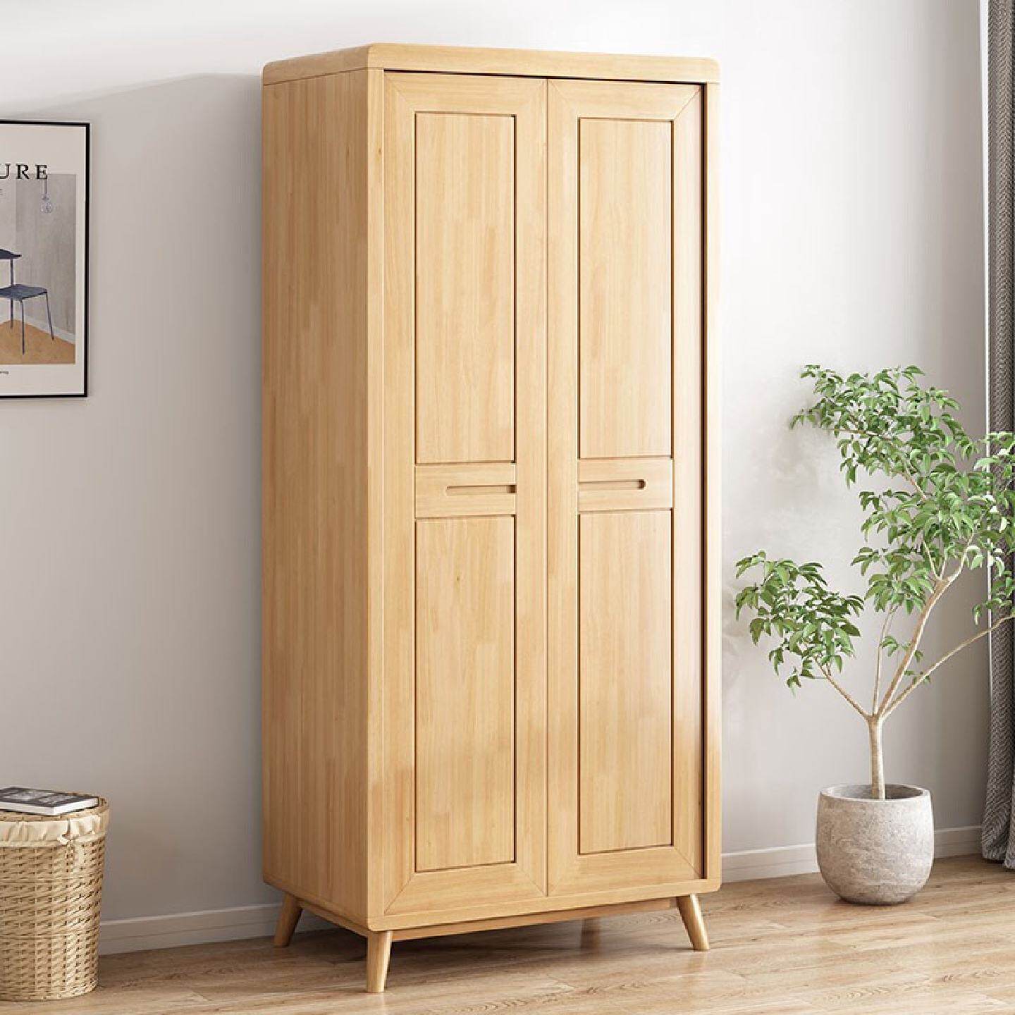 实木衣柜家用卧室北欧推拉门现代简约木质1.6m储物衣物收纳移门柜