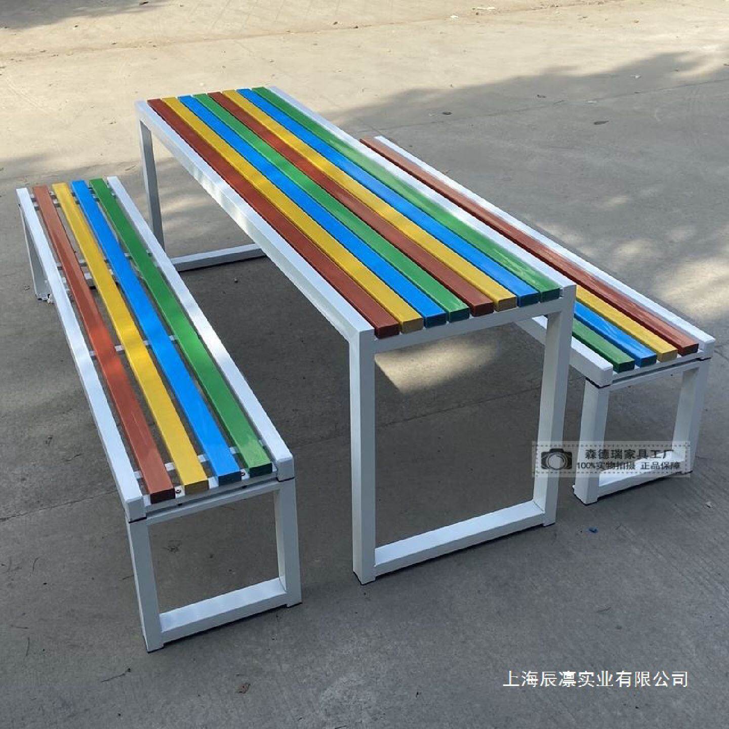 公园桌椅防腐木户外桌子室外烧烤餐桌凳休闲休闲组合塑木别墅庭院