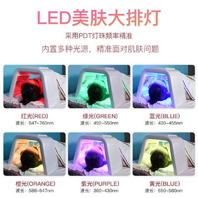 七彩冷喷雾光谱仪美容仪器红蓝光祛痘红光照光灯led面部光子嫩肤
