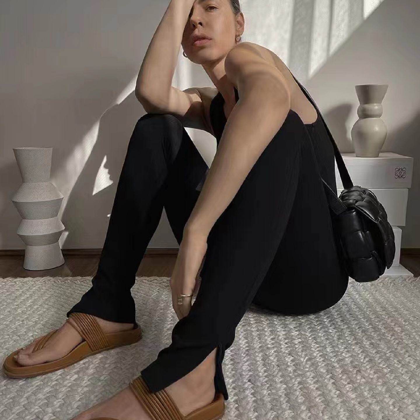 Silian心选｜科技弹力面料拉链开叉打底裤紧身裤小脚裤