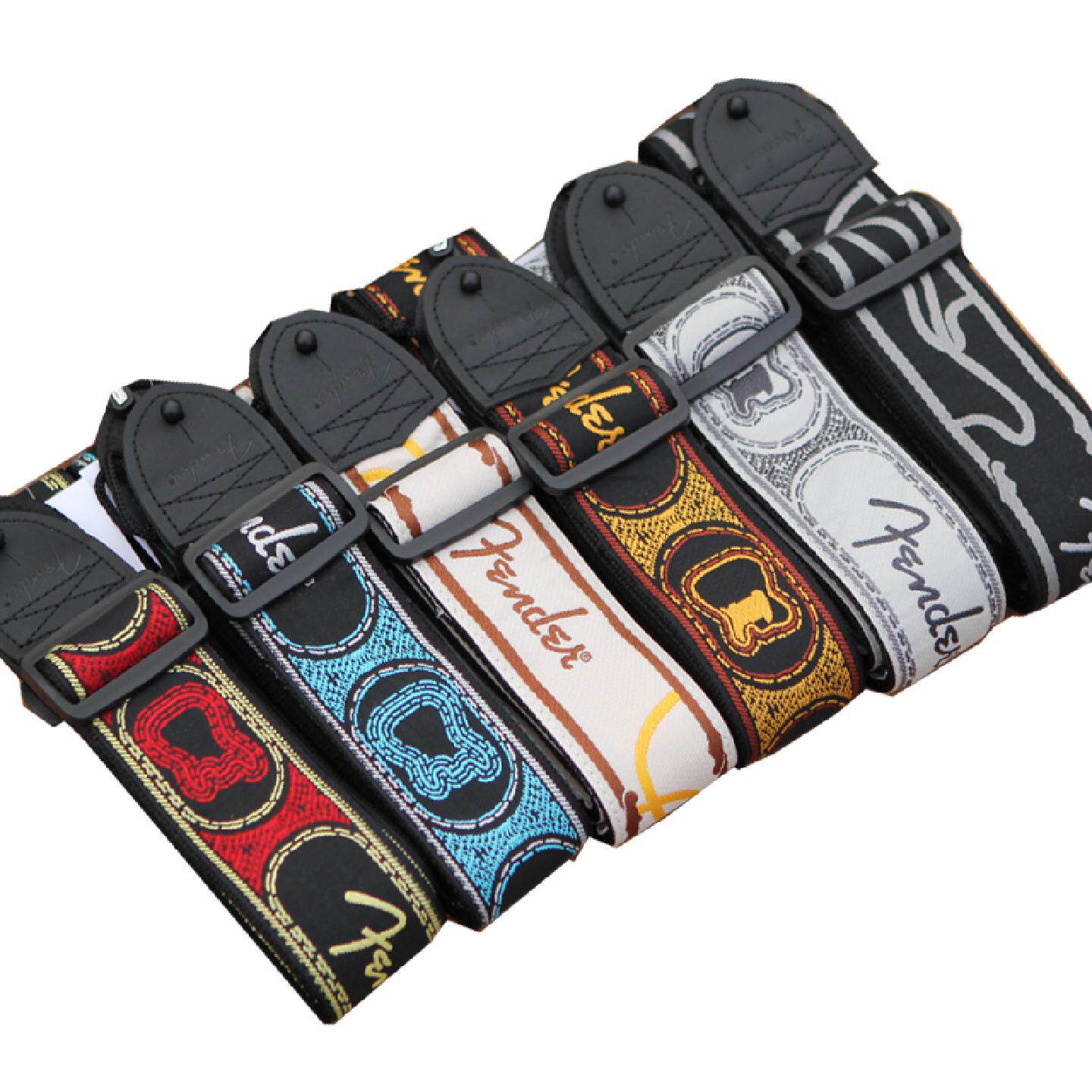 Fender电吉他背带肩带民谣木吉他贝司复古针织彩色印花长度可调