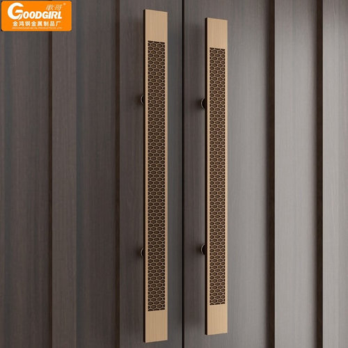 中式玻璃门拉手 仿古铜雕刻把手酒店包厢木门大门把手可定制logo