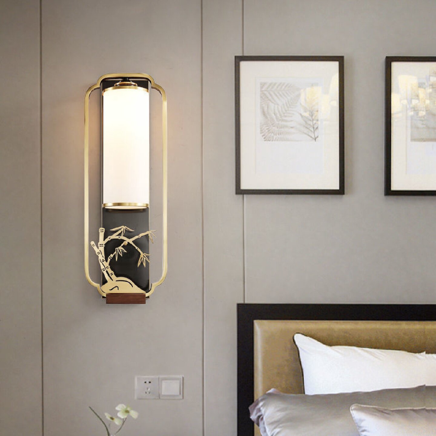 新中式壁灯床头卧室客厅背景墙过道楼梯仿古创意酒店餐厅古典灯具