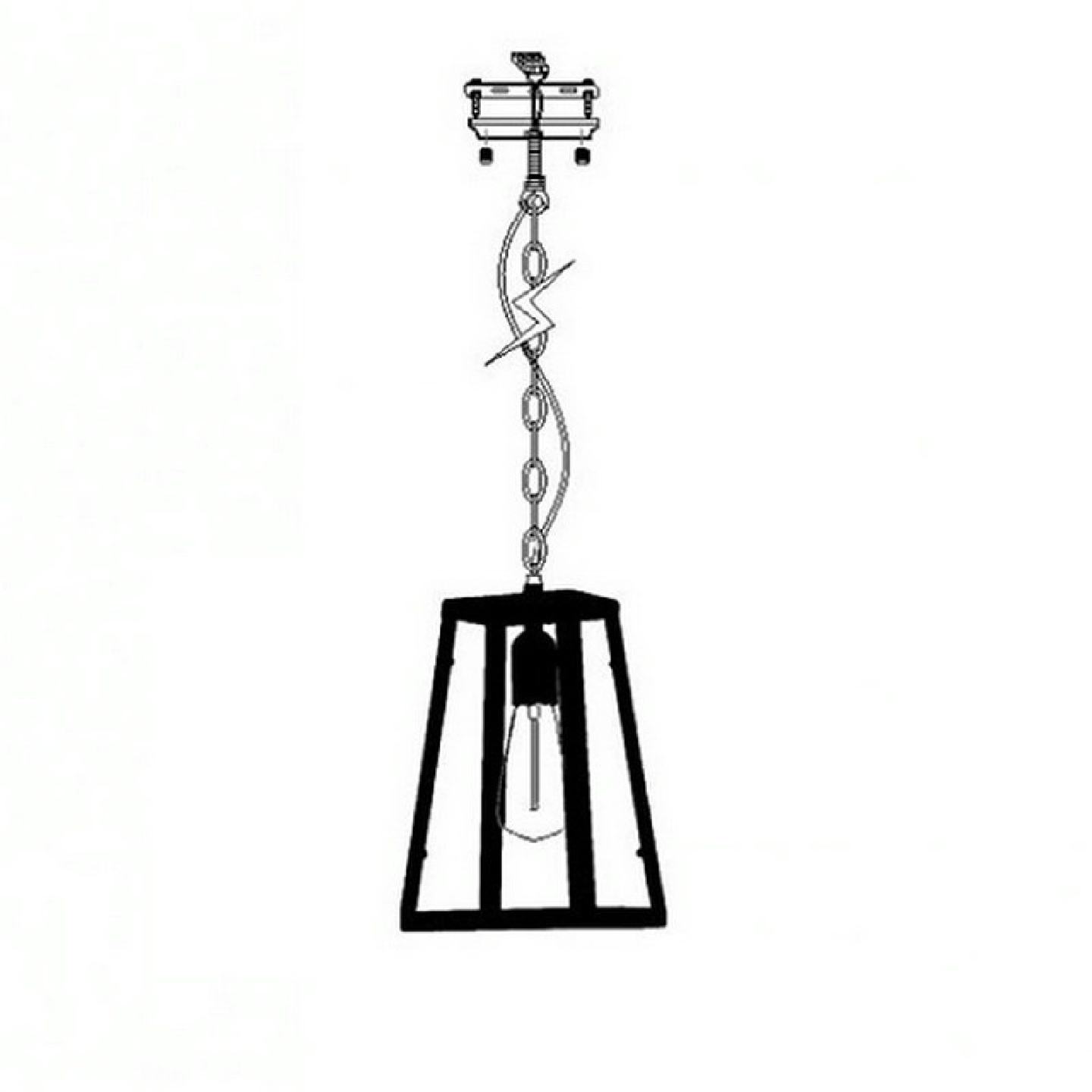 美式乡村铁艺玻璃方框灯箱复古吊灯咖啡厅餐厅吧台个性创意LOFT灯