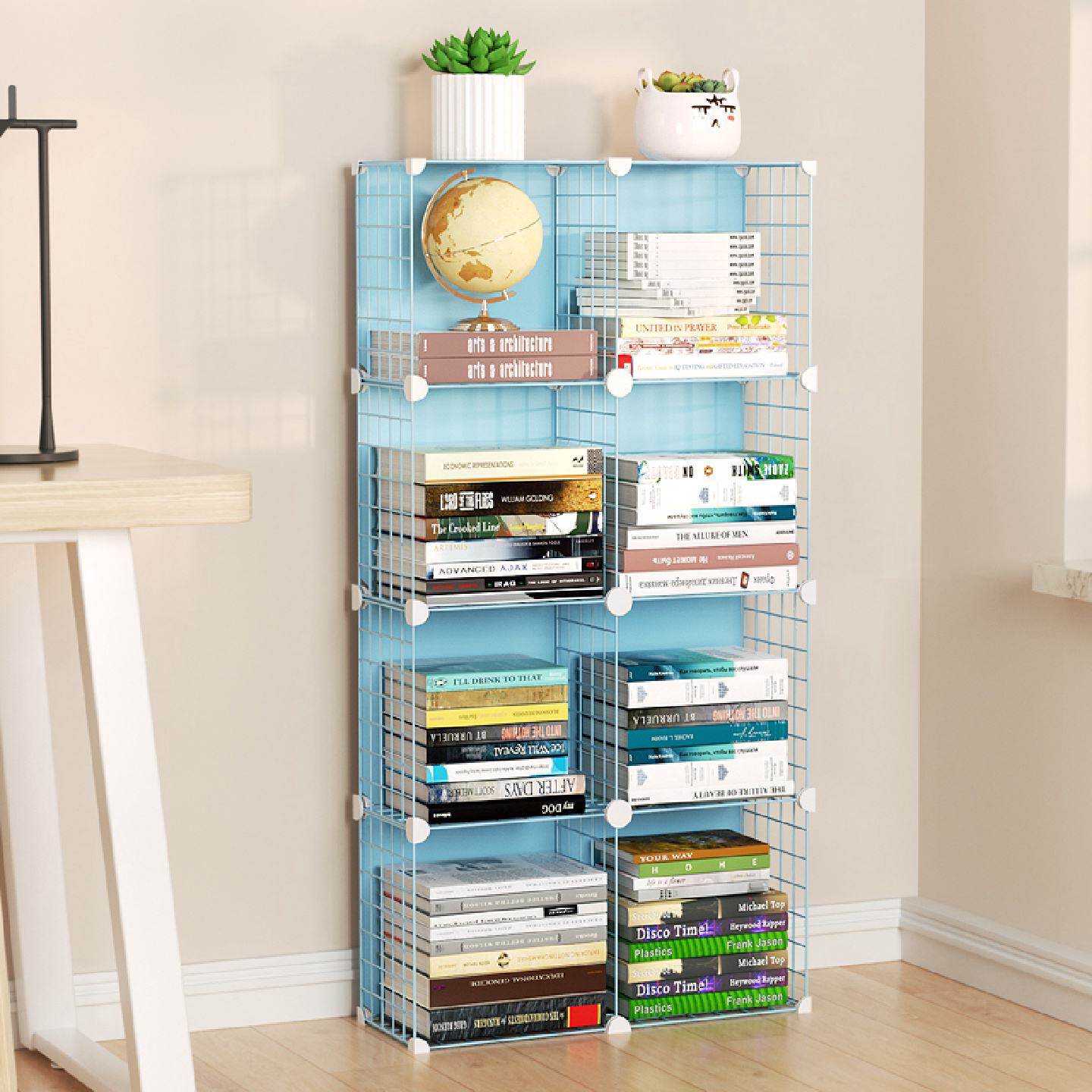 书架可爱少女心落地收纳简约儿童书柜靠墙绘本架小型多层组合书架