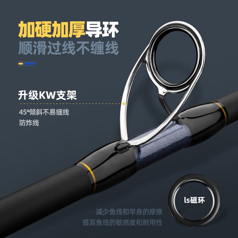 船鹰斩鱼王三代轻锚竿可视锚鱼专用竿二节碳素超硬巨物锚杆远投竿