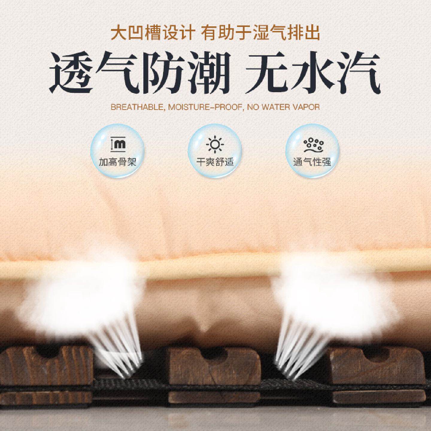 榻榻米透气排骨架隔板红木床去水汽卷式床板地舖防潮木板床可折叠