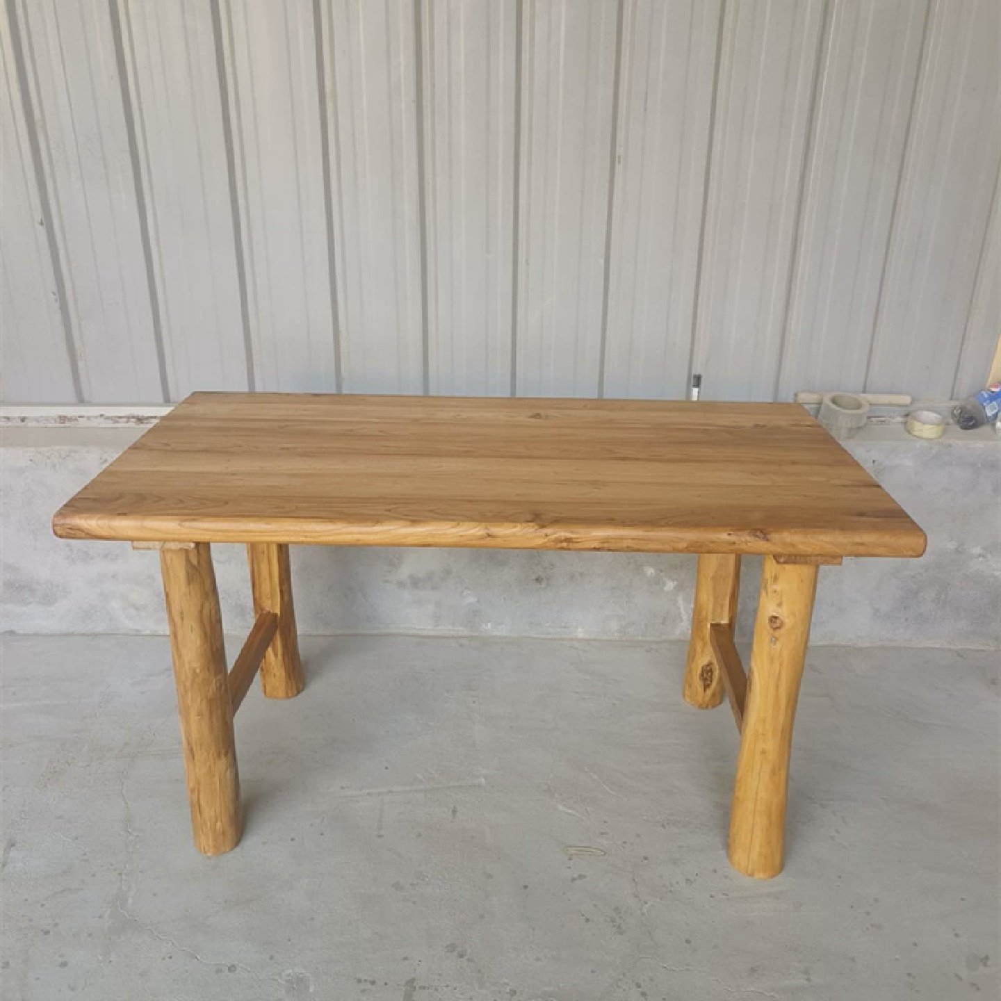 实木桌子老榆木桌子覆古茶桌茶台民俗长条餐桌家用原木简约桌面书