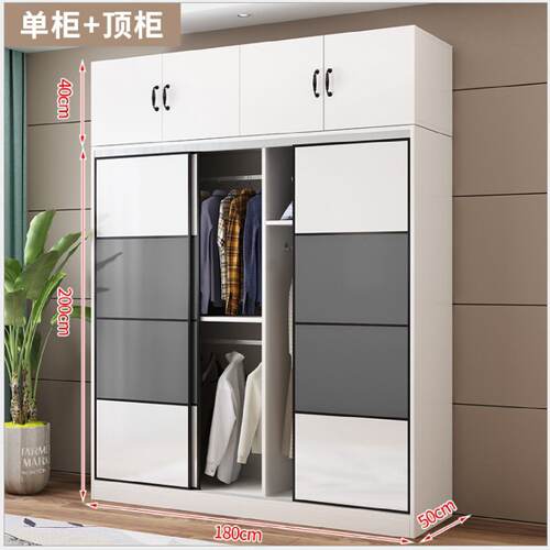 江西赣州木质衣柜简约家用卧室玻璃门衣帽间组合衣柜衣橱厂家定制
