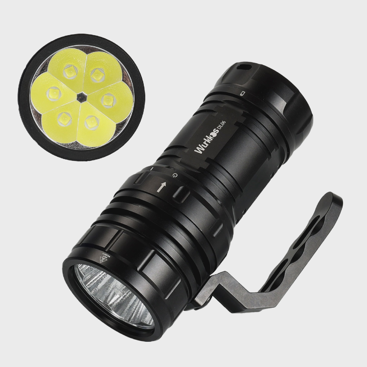 Dl06专业强光潜水手电筒恒流磁环开关Xhp50B*6强光15000Lm可直接