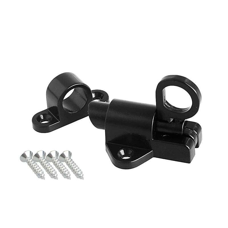 Black Window Gate Security Pull Ring Spring Bounce Door Bolt