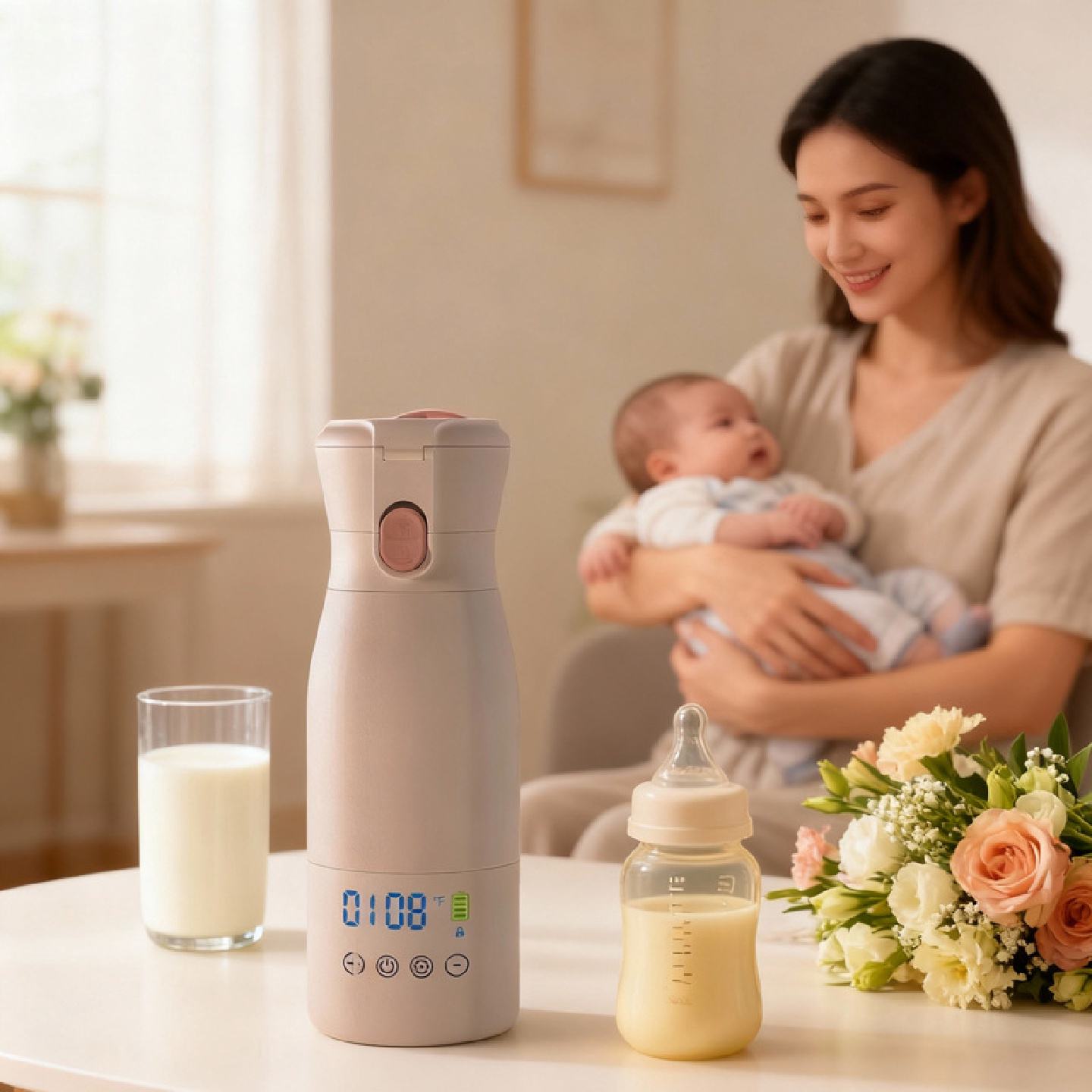 便携式暖奶器无线恒温水壶杯婴儿用户外出冲奶保温杯大容量暖奶器