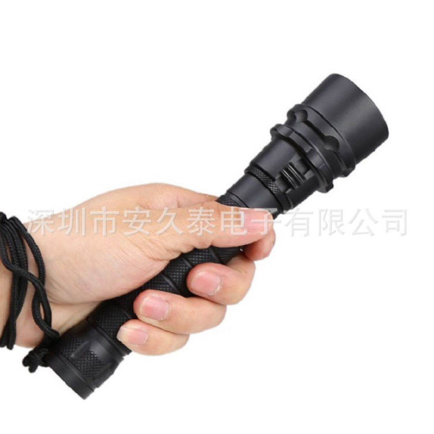 LED3灯强光UV紫光绿油固化灯荧光剂检测灯潜水手电筒18650电池