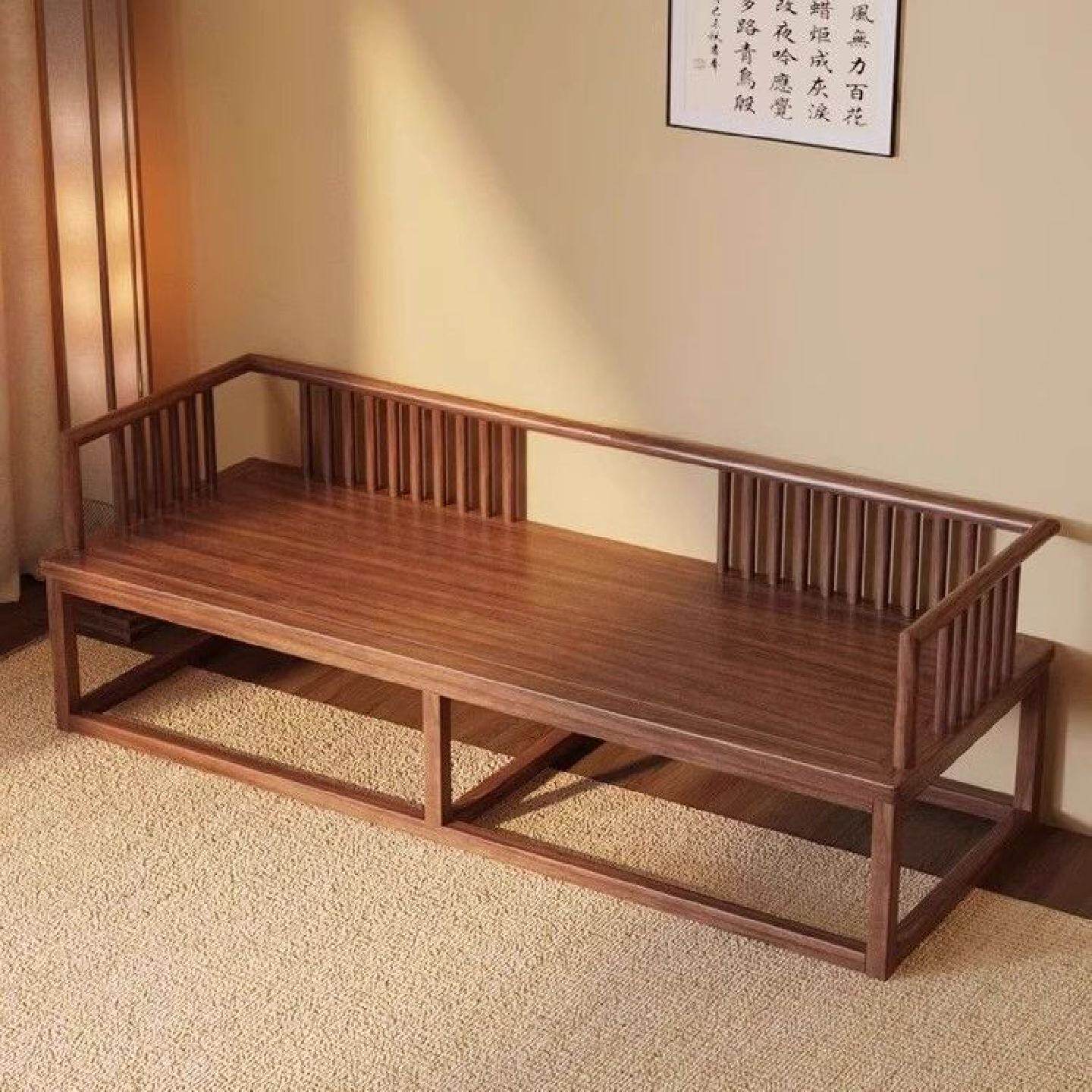 实木罗汉床新中式简约沙发床明式客厅家用组合小户型躺椅贵妃榻厂