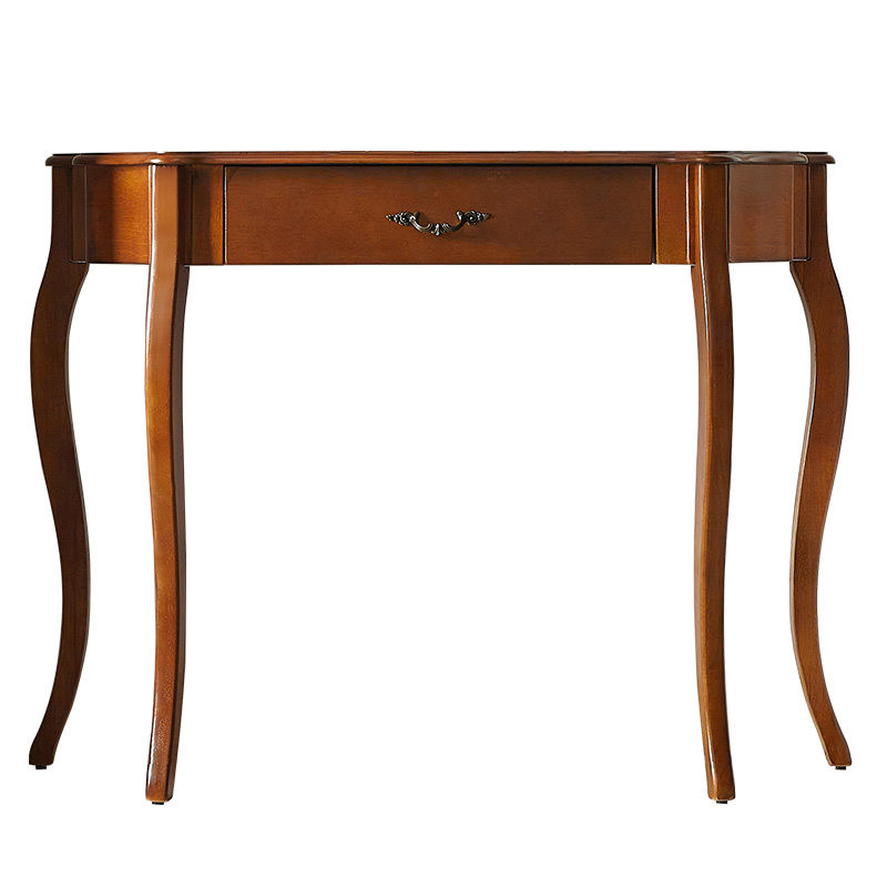 美式实木半圆玄关桌走廊简约玄关台欧式门厅隔断玄关柜靠墙玄关桌