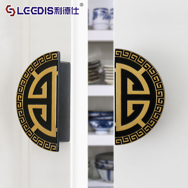 厂家直销新中式古典橱柜柜门拉手把手仿古铜老式柜子抽屉衣柜酒柜