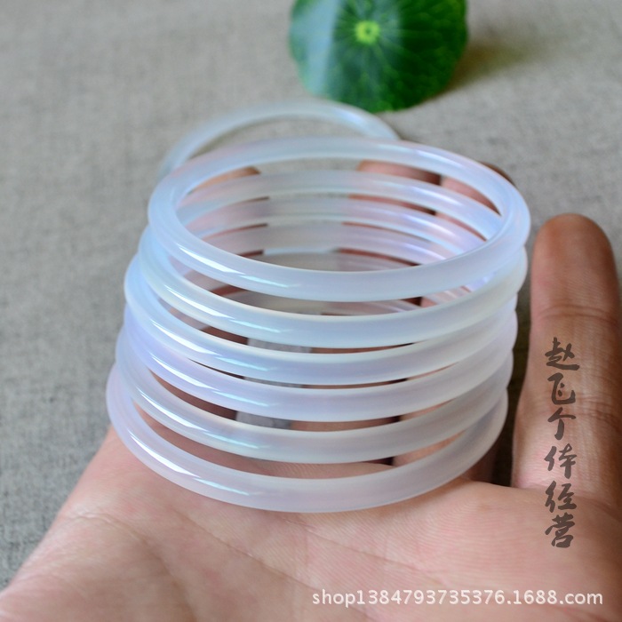 玉髓玛瑙手镯  细条手镯 冰透玛瑙手镯
