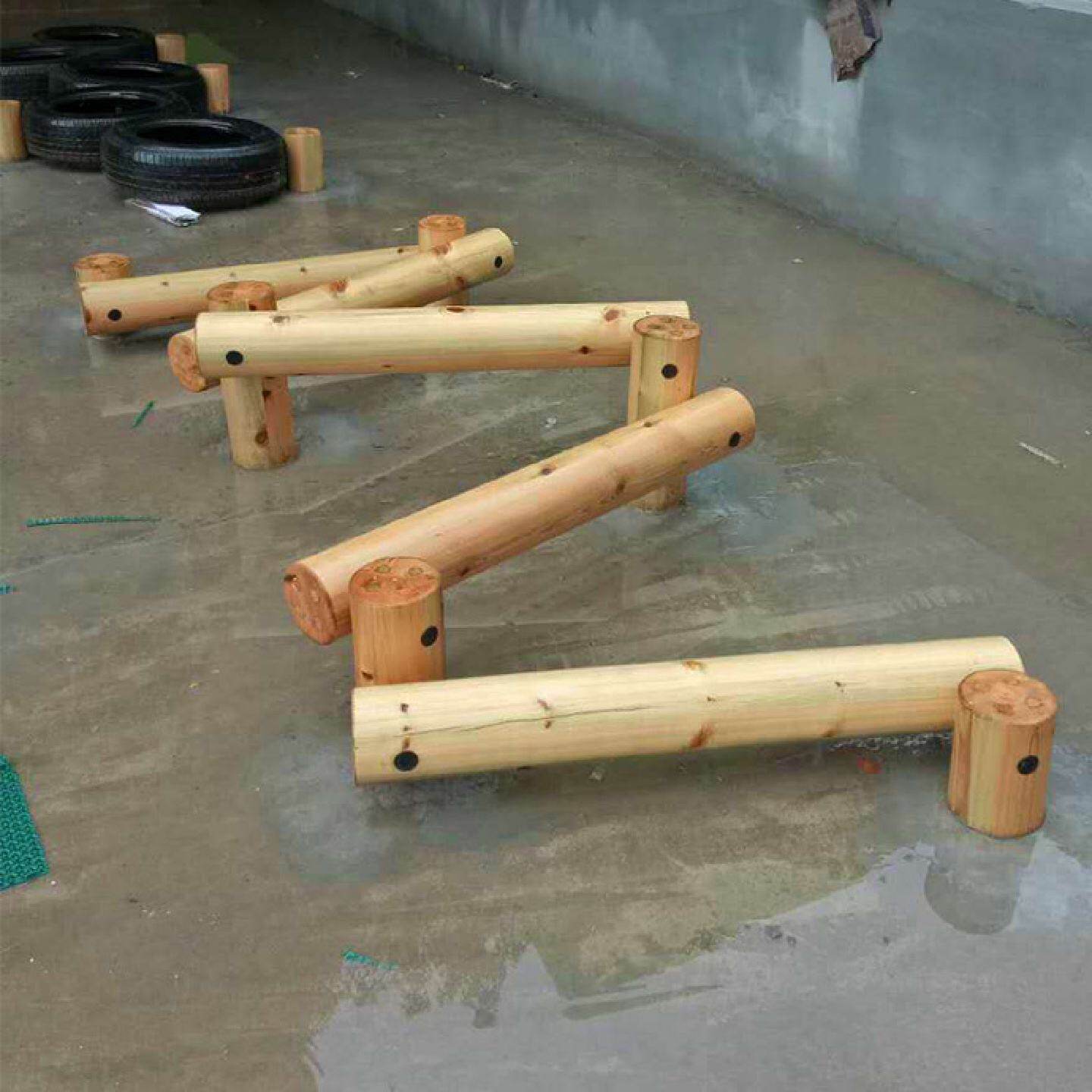 儿童户外木质玩具拓展训练器材幼儿园室外荡桥平衡木爬网体能装置