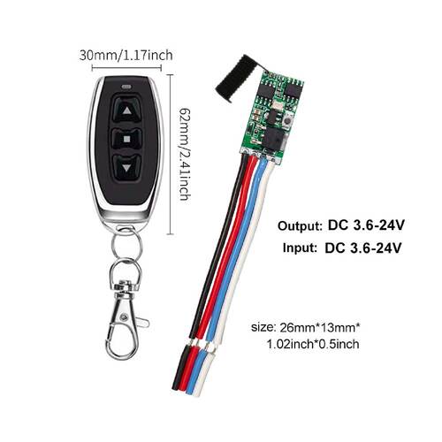 PWM直流电机调速器无线遥控开关无调速调光模块3.7V5V12V24V