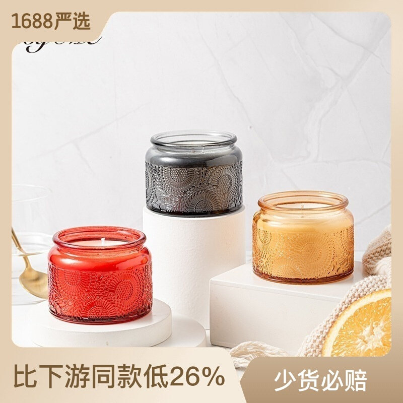 BYME浮雕家用无烟香薰蜡烛伴手礼闺蜜结婚创意生日礼物蜡烛杯摆件