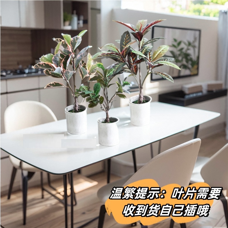 仿真龟背叶绿植盆栽客厅家居装饰商场办公室落地摆件假琴叶榕盆|