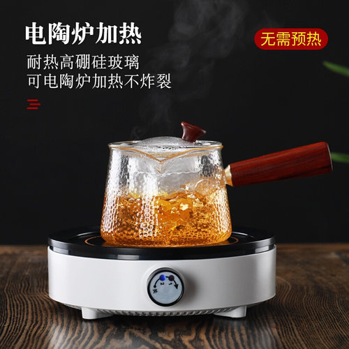 玻璃煮茶壶耐高温家用养生复古泡茶E壶实木把手功夫花茶具过滤套