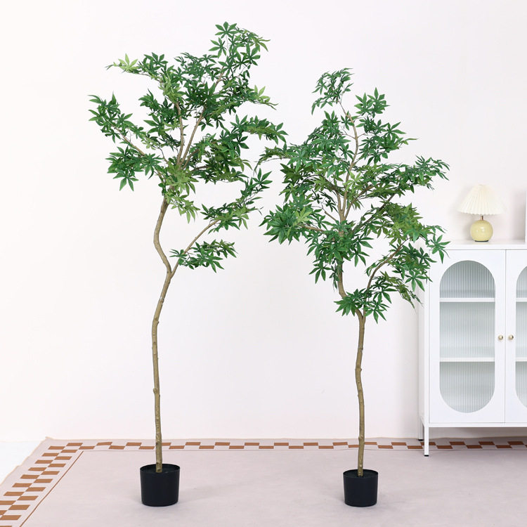 植物盆栽绿枫树枫叶花园商场门店装饰落地摆件假花假树批发室内