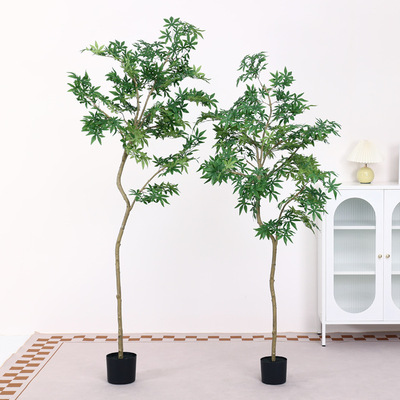 植物盆栽绿枫树枫叶花园商场门店装饰落地摆件假花假树批发室内