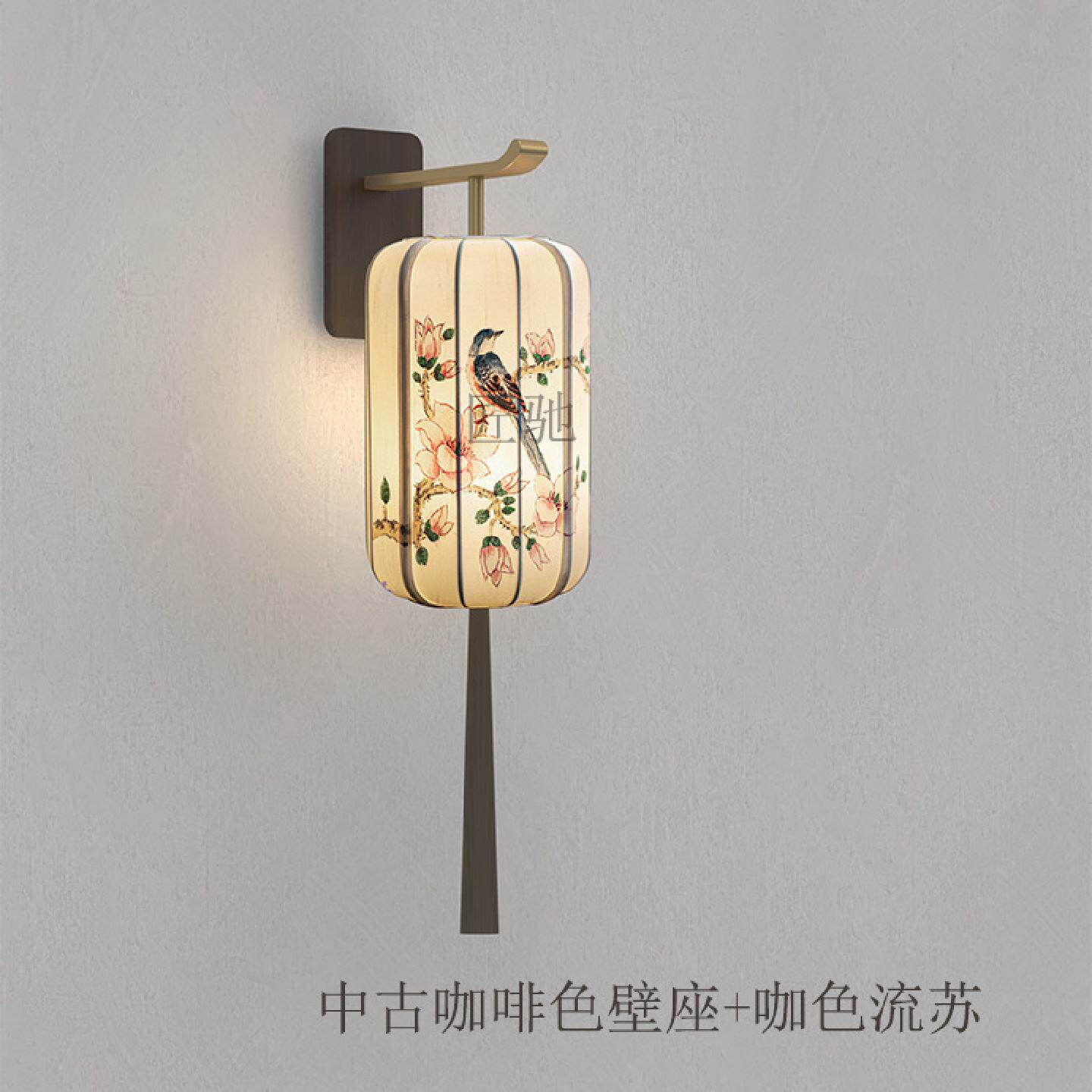 新中式壁灯客厅床头卧室复古手工灯笼设计师中国风禅意仿古壁挂灯