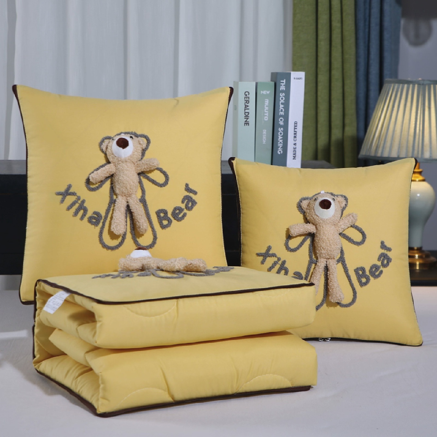 抱枕被子两用沙发办公室磨毛靠枕汽车载午睡空调被二合一四季通用