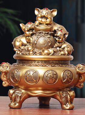 可存可取生肖猪猪聚宝盆存钱罐摆件客厅酒柜装饰店铺乔迁开业礼品