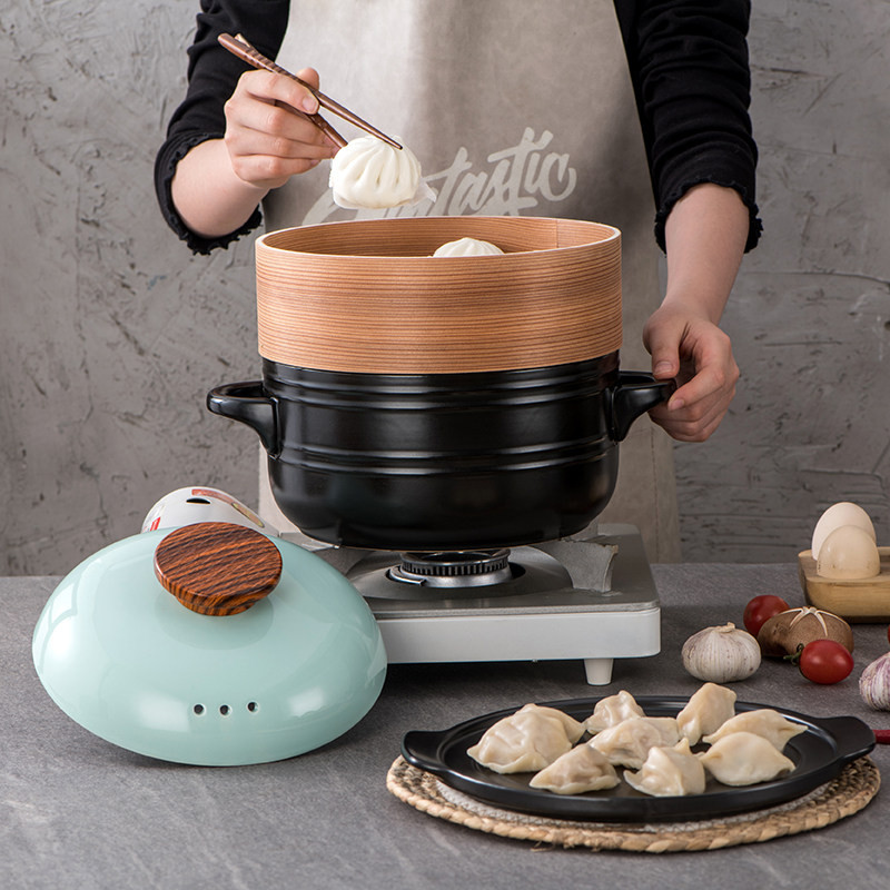 电磁炉砂锅专用多功能蒸锅煮锅一体家用小型电蒸锅煲汤带蒸笼汤锅