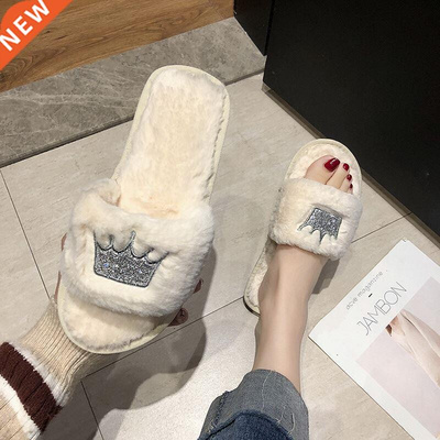 Winter Slippers Women Fashion Appliques Flip Flops Woman War
