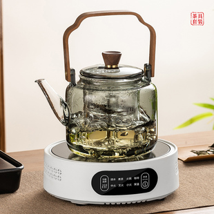 泡茶器提梁壶 电陶炉煮茶壶耐高温玻璃茶具家用烧水煮茶炉2024新款