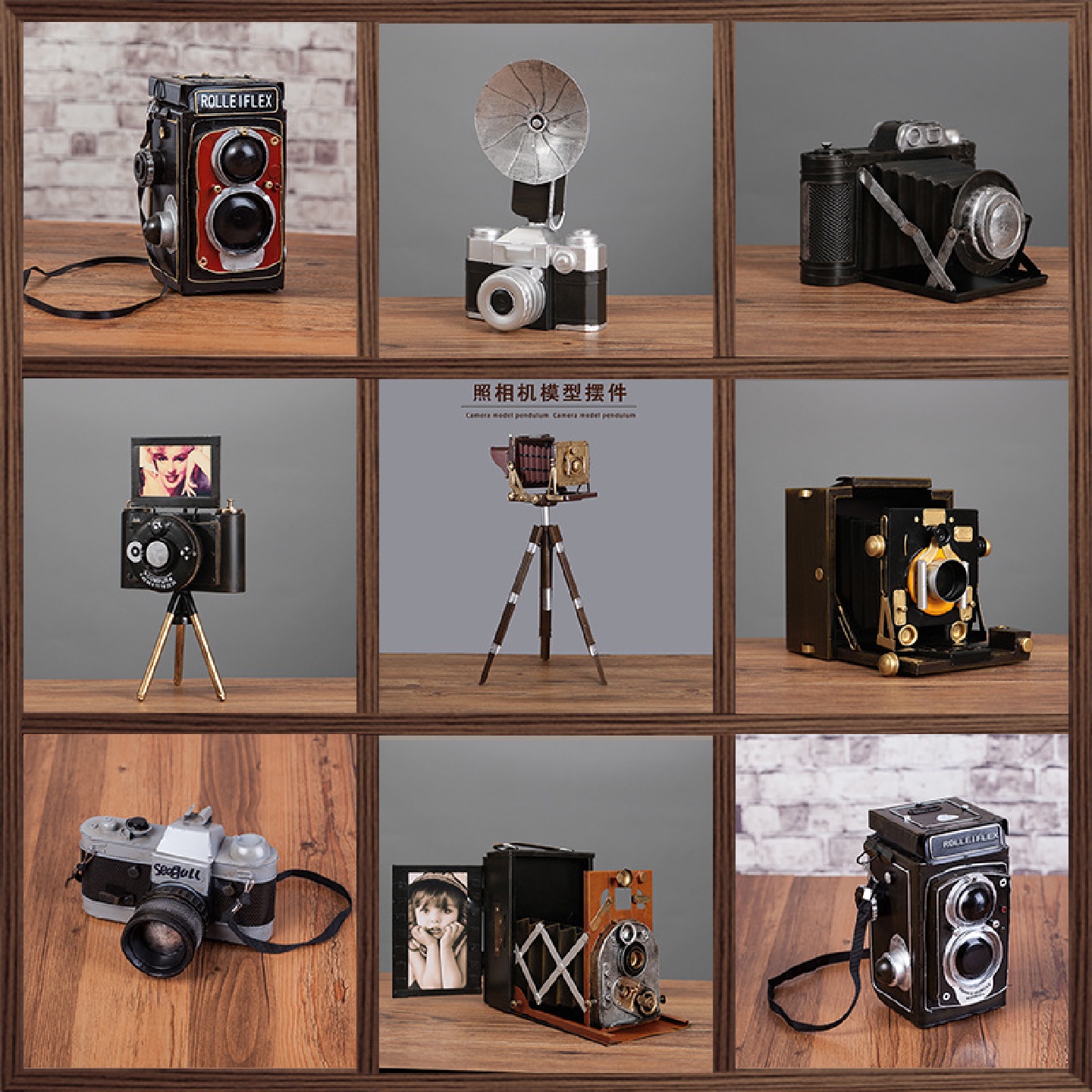 复古怀旧客厅玄关7080年代老式照相机模型摆件老物件民宿摆设