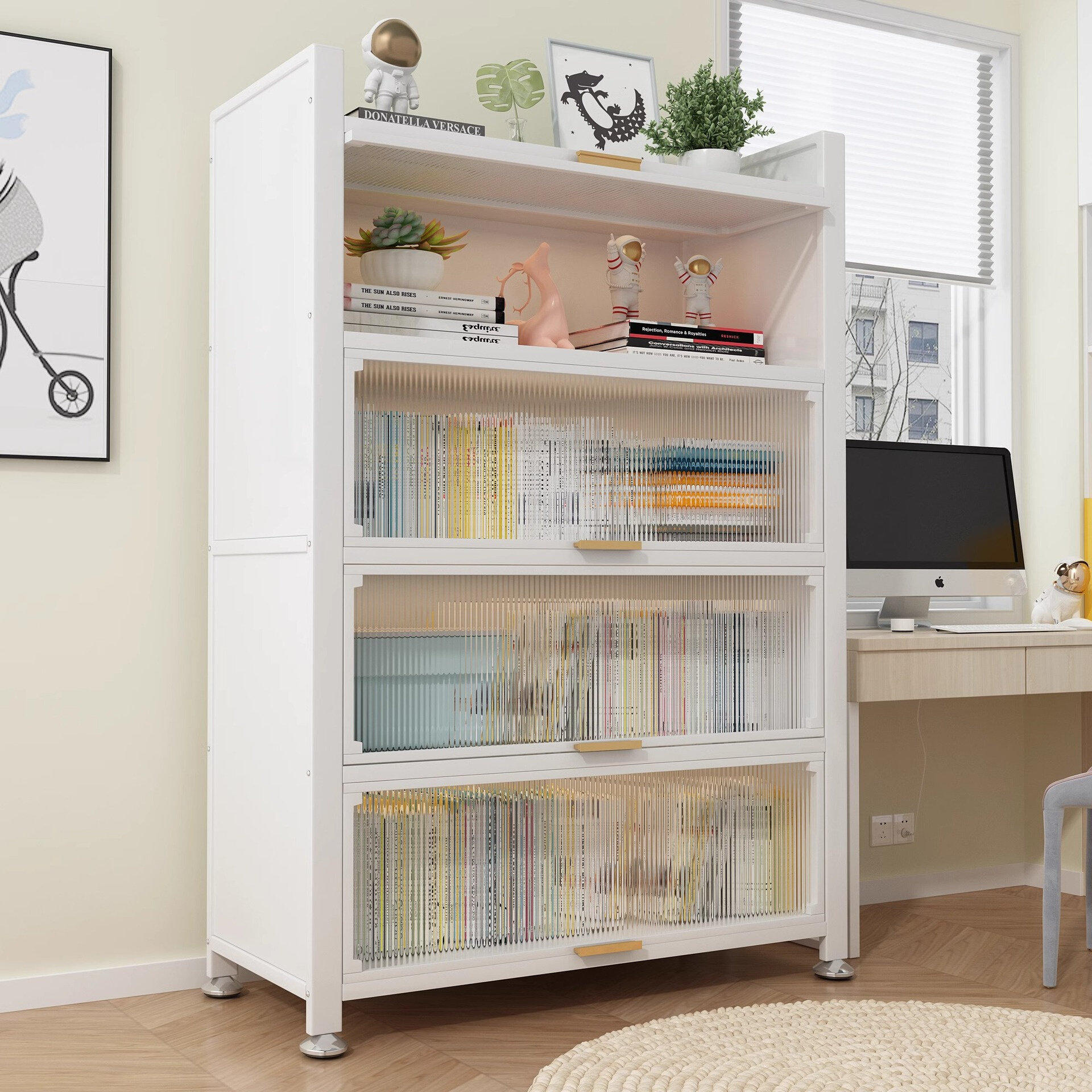 家用钢制书柜带门防尘储物柜儿童多层落地铁艺书架客厅收纳置物柜,住宅家具,红木书柜/书架,淘宝优惠券,粉丝福利购,淘宝优惠卷