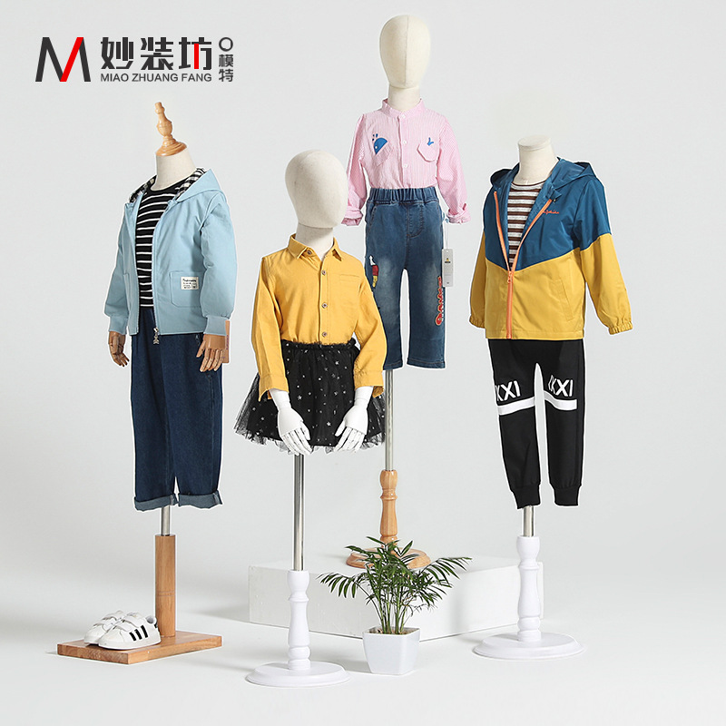高档儿童模特道具半身小孩小童服装展示架童装店橱窗带头模特架子