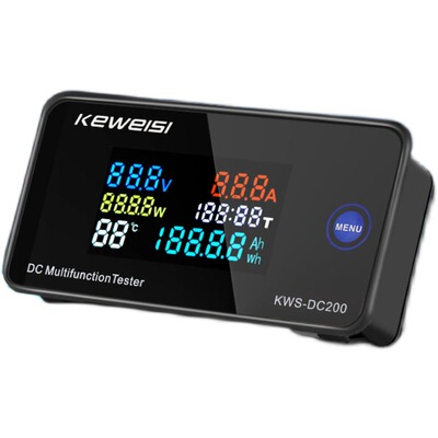 KEWEISI直流数显电压电流表彩屏功率测试仪0-200V0-100A