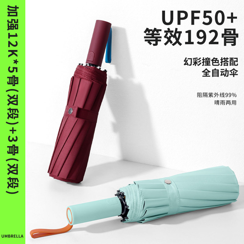 雨伞定制logo整伞印刷图案全自动黑胶折叠伞广告伞文创礼品伞批发