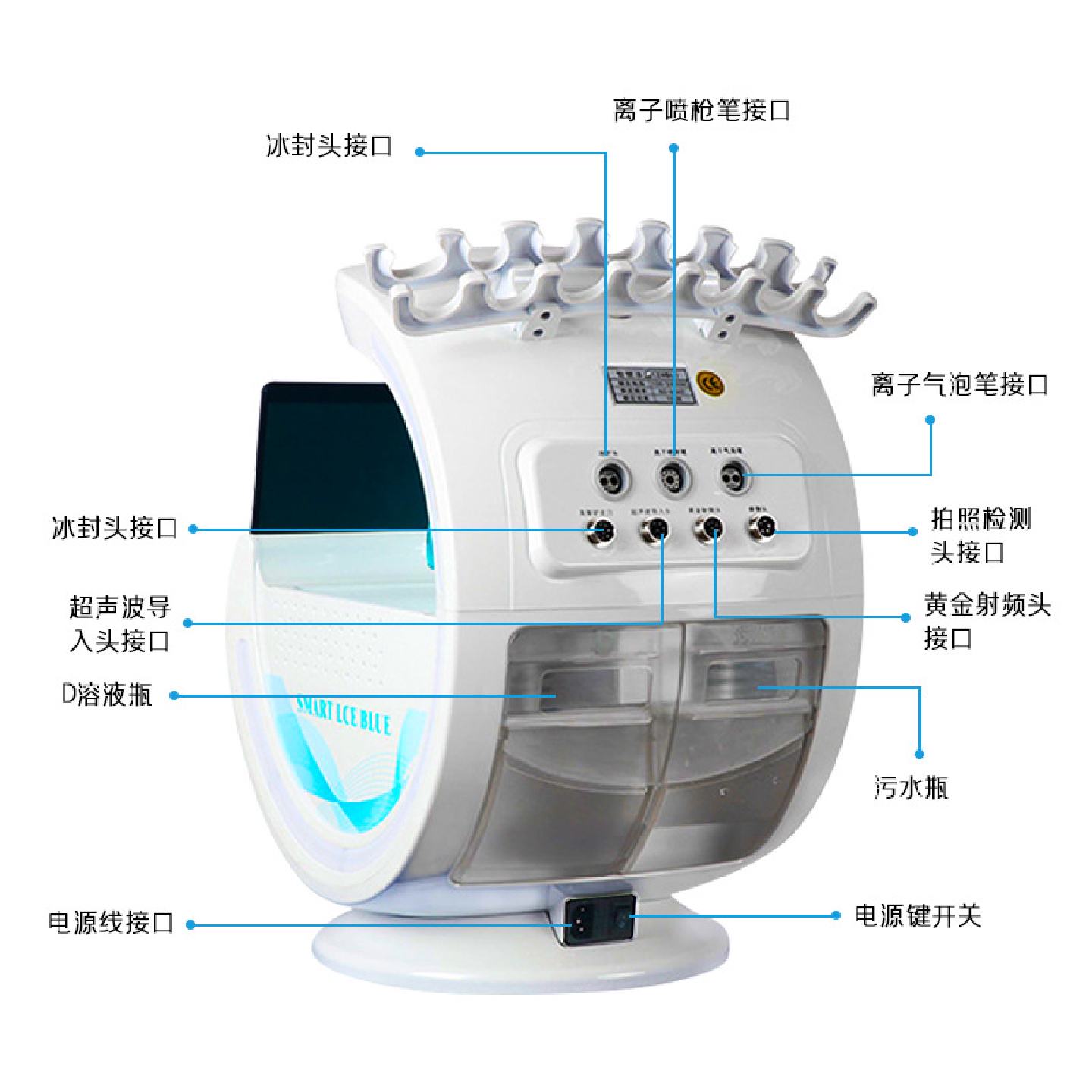 智慧冰蓝皮肤分析检测仪魔镜多功能智能皮肤脸面部管理美容院仪器