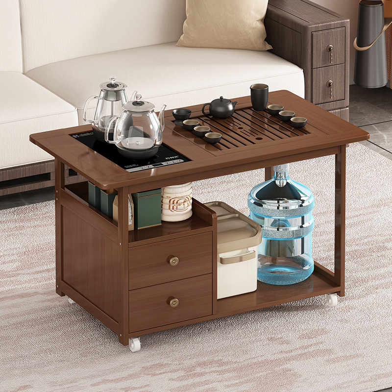 新中式茶桌茶几客厅家用多功能茶水柜小户型边几家用小茶台非实木