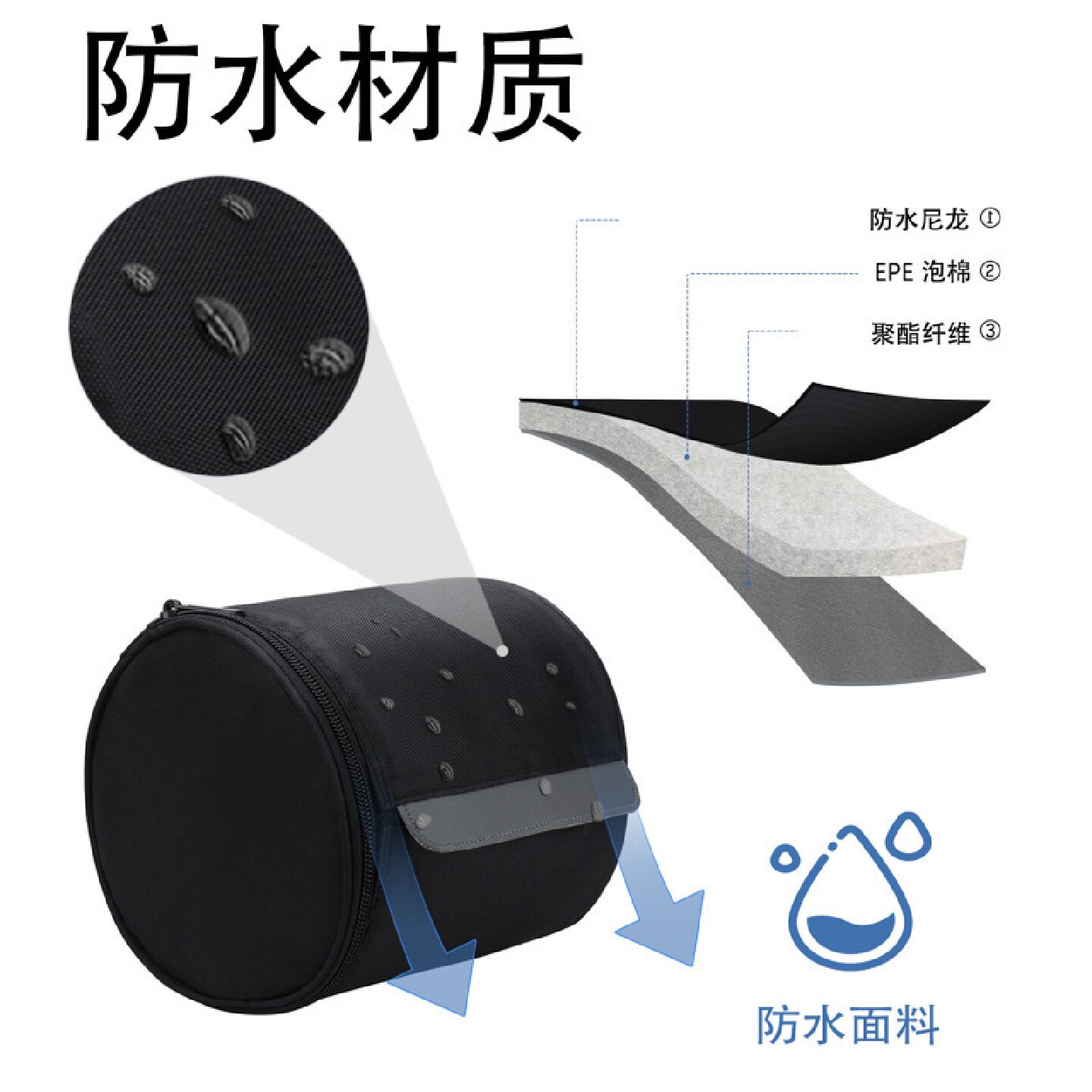 纸巾袋纸巾套便携式卷纸袋防水车载卷纸挂袋旅游露营卷纸筒纯黑灰