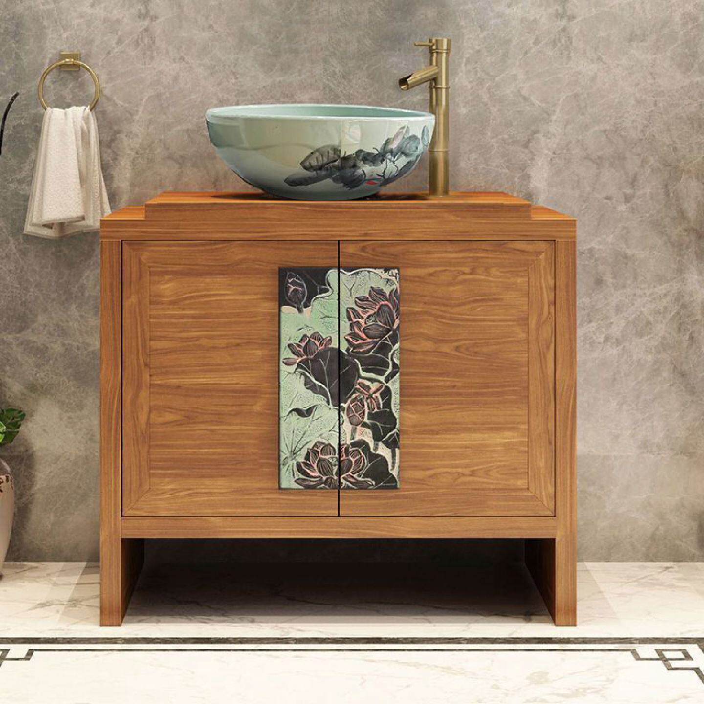 现代中式洗手盆台上盆酒店茶楼浴室柜仿古创意艺术洗手台盆柜组合