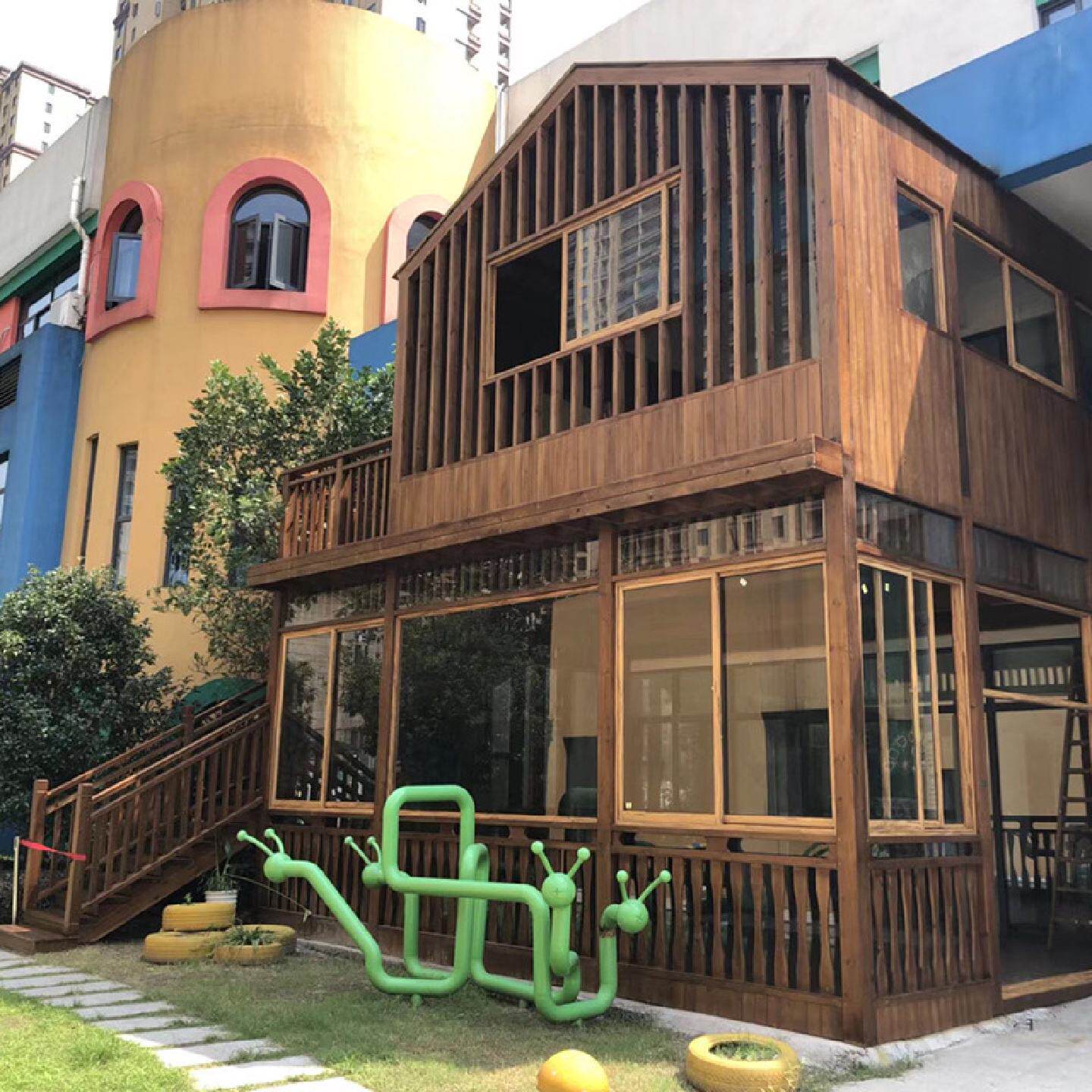 儿童木制滑梯室外感统训练攀爬网木制滑梯室外组合木质荡桥拓展
