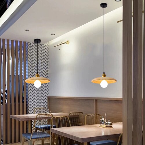 餐厅灯具实木个性酒店侘寂风民宿茶室吧台灯创意卧室床头木艺吊灯