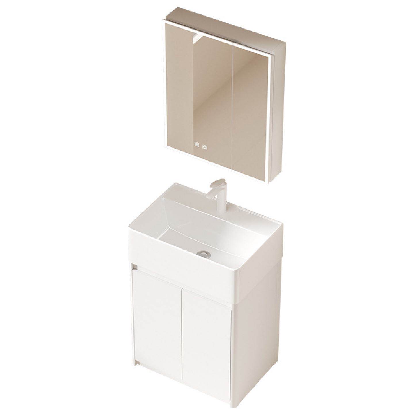 小户型落地式蜂窝铝浴室柜陶瓷一体盆组合卫生间小尺寸极窄边盆柜